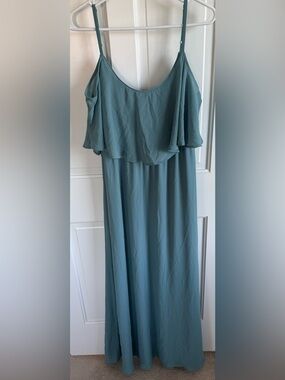 Show Me Your Mumu Blue Flutter Sleeve Maxi Dress Large